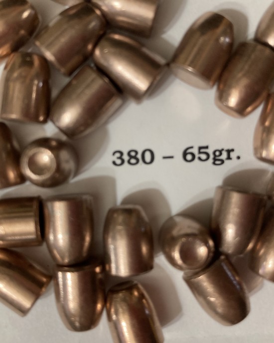 380 Auto 65gr. Flat Point [bag of 100] NOT LOADED AMMUNITION